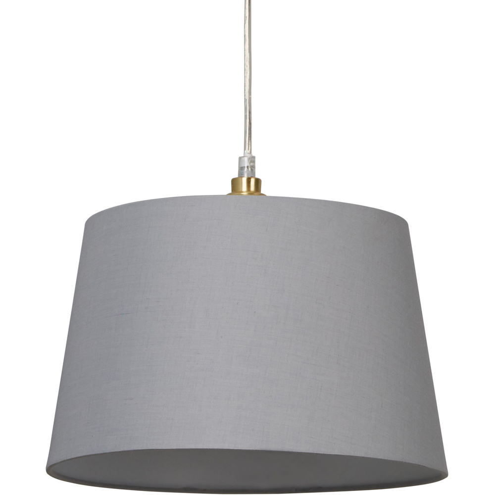 Lighting Collection Yates Light Grey Tapered Drum Lamp Shade 30cm Image 1