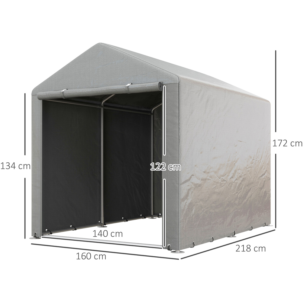 Outsunny 7.1 x 5.2ft Light Grey Garden Storage Shed Image 9