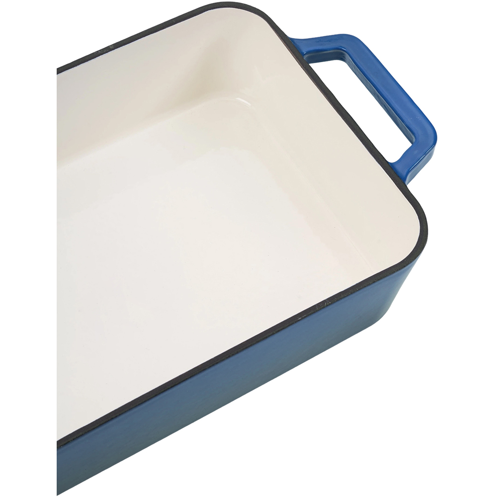 Living and Home 3.2L Blue Enamelled Cast Iron Rectangular Baking Dish Image 6