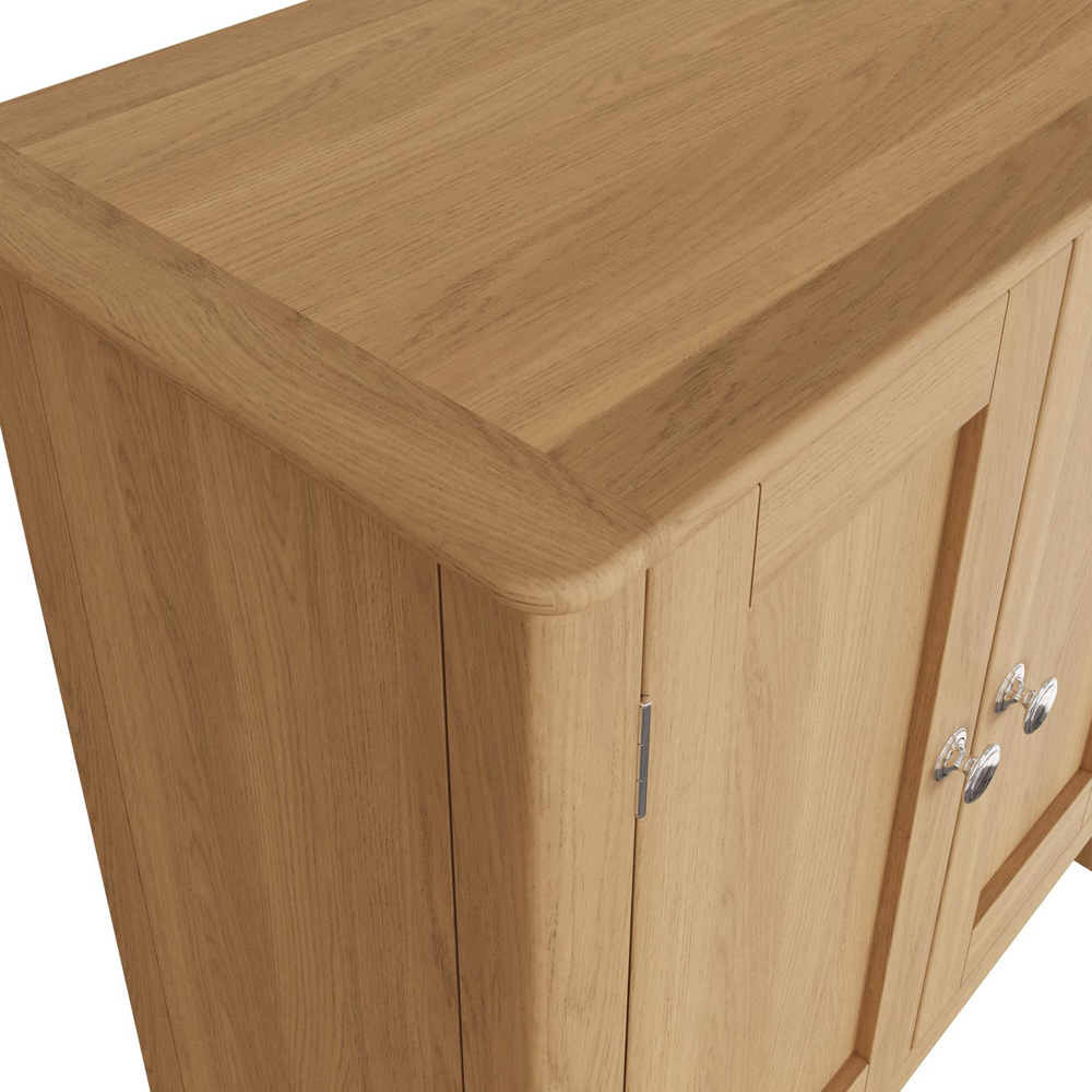 FWStyle Taberno 2 Door Natural Lacquered Oak Compact Sideboard Image 6