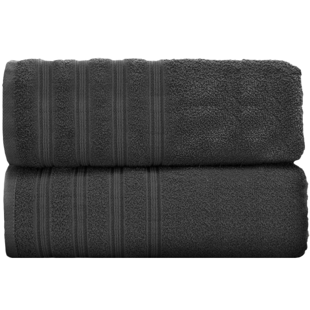 Velosso Hampi Cotton Charcoal Bath Towel Set of 2 Image 1