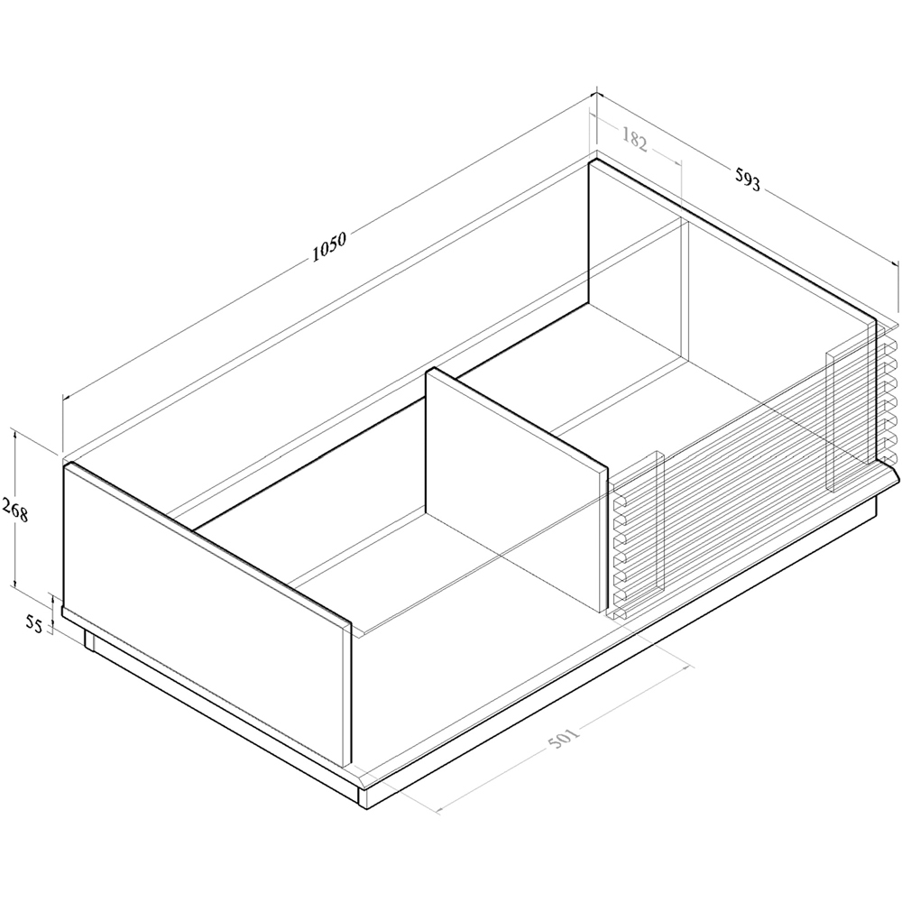 Kudl Single Sliding Door 2 Shelf Dark Columbian Walnut Coffee Table Image 4
