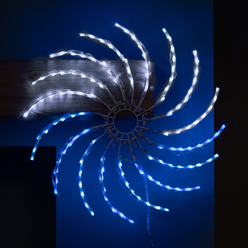 Samuel Alexander 128 Blue White LED Light-Up Spinner Christmas Decoration 50cm Image 1