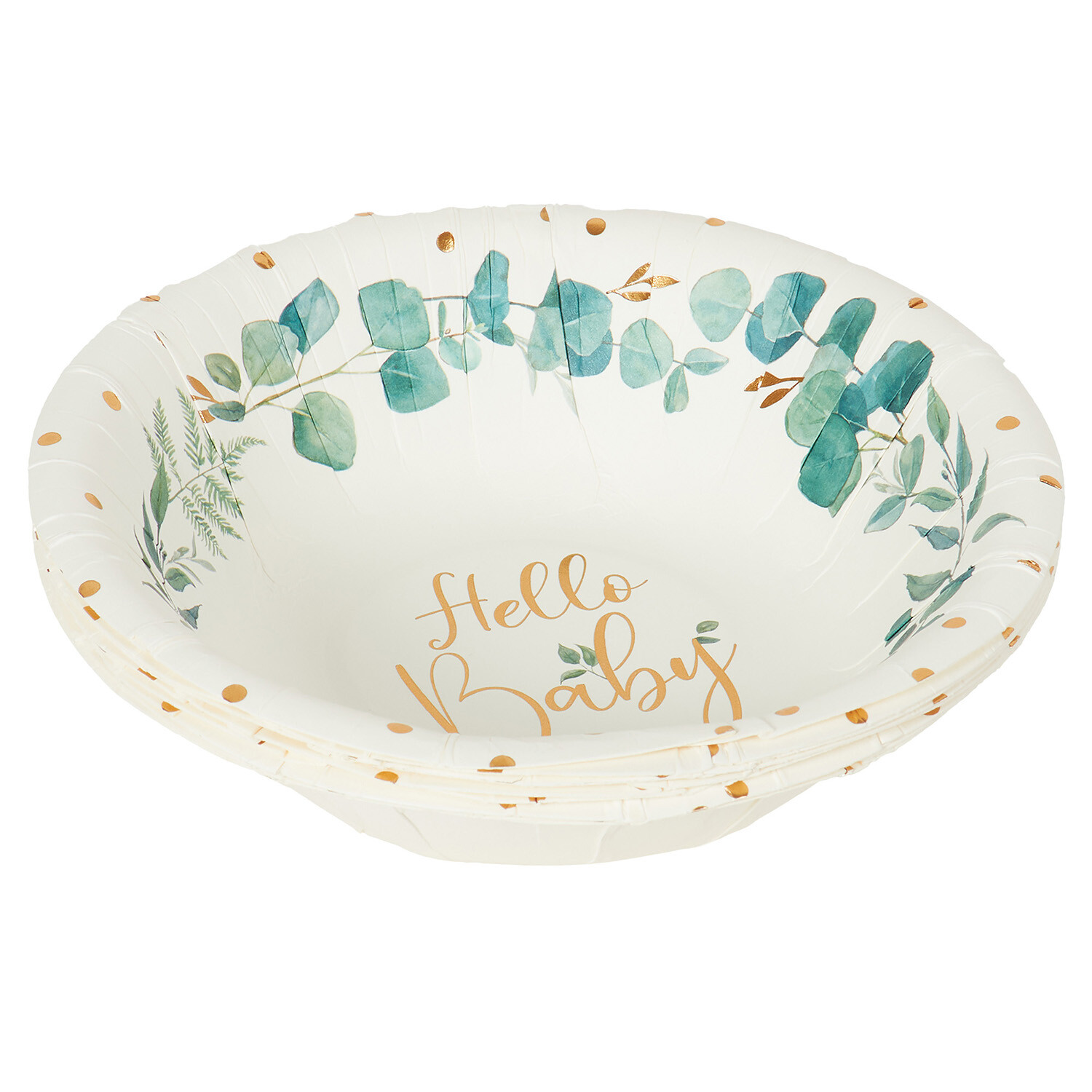 Pack of 8 Hello Baby Paper Bowls Image 1