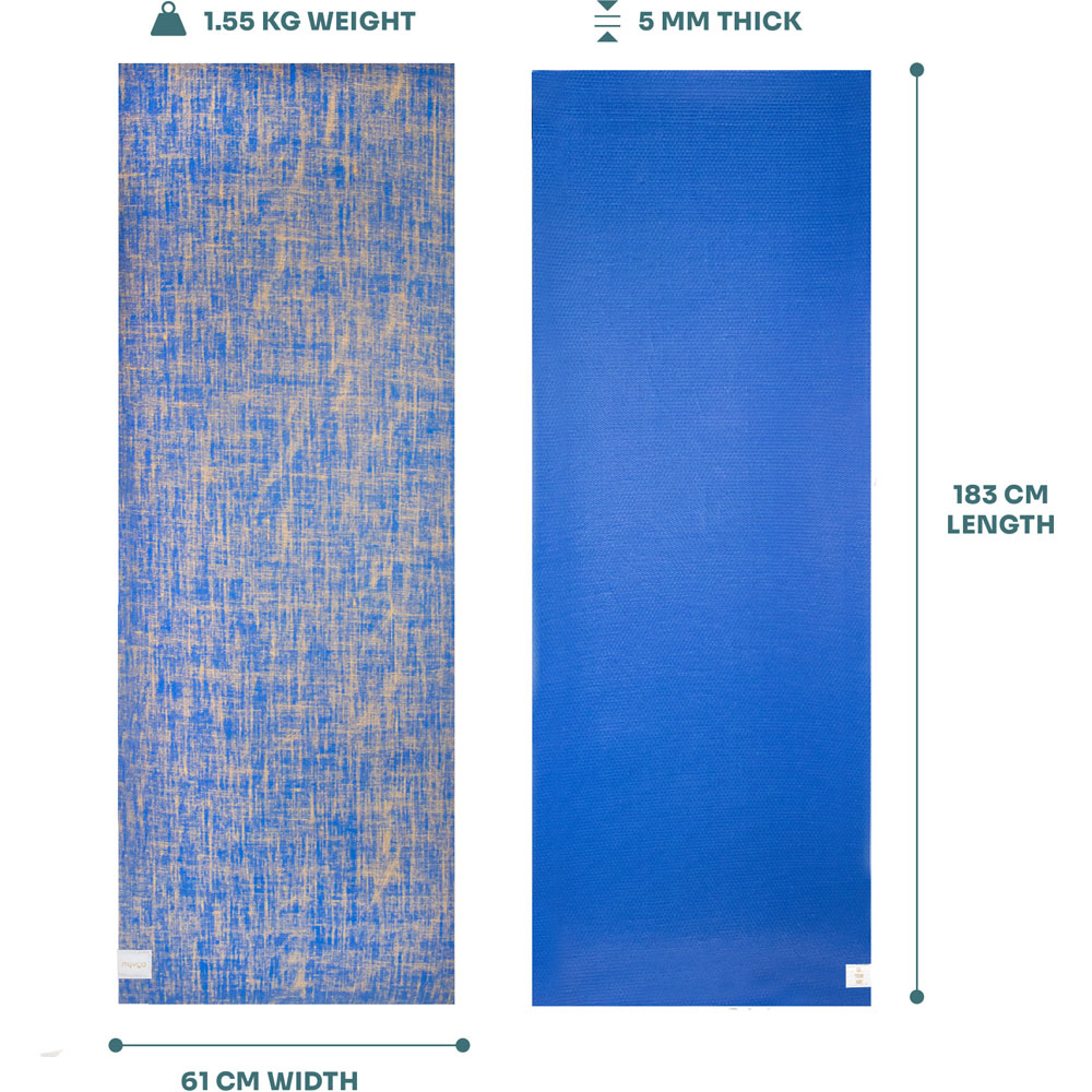 Myga Blue Jute Yoga Mat Image 4