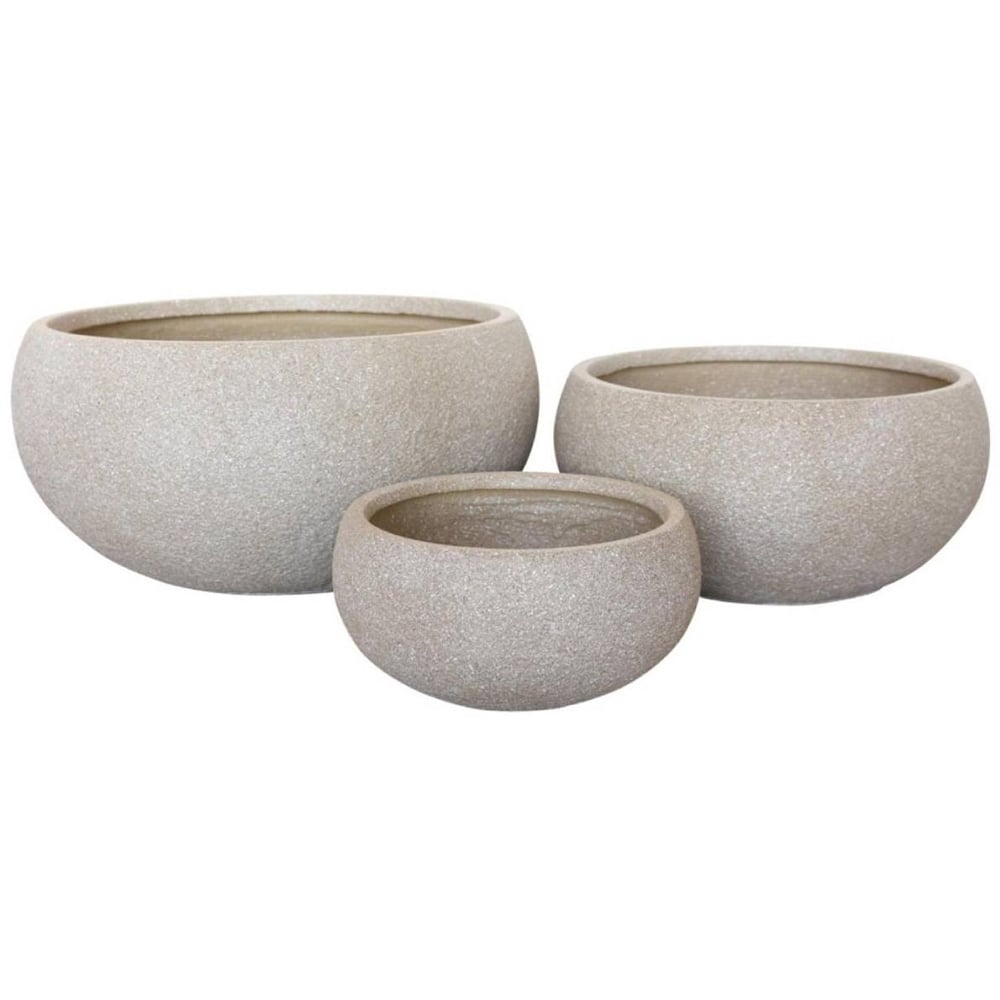 wilko Textured Sand Concrete Outdoor Bowl Planter 14cm Image 4