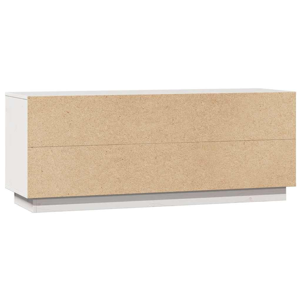 vidaXL 2 Door Single Shelf White Solid Pine Wood TV Cabinet Image 7