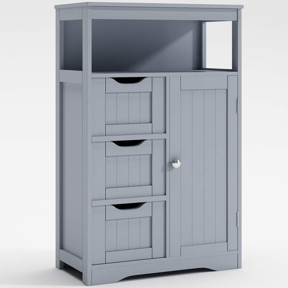 Dakota 3 Drawer Grey Bathroom Storage Cabinet Image 2