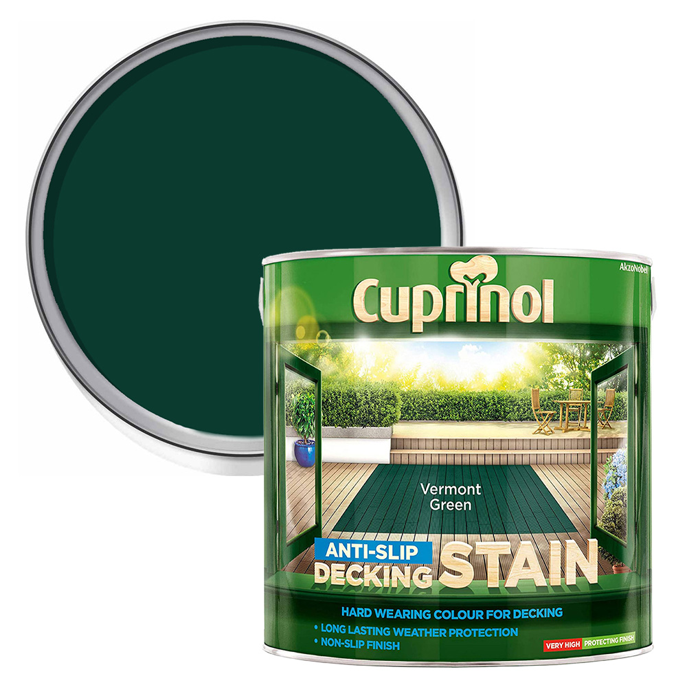 Cuprinol Vermont Green Anti Slip Decking Stain 2.5L Image 1