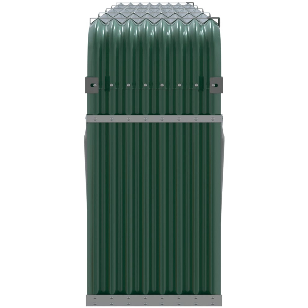 vidaXL Green Galvanised Steel Firewood Log Holder 100 x 300 x 45cm Image 4
