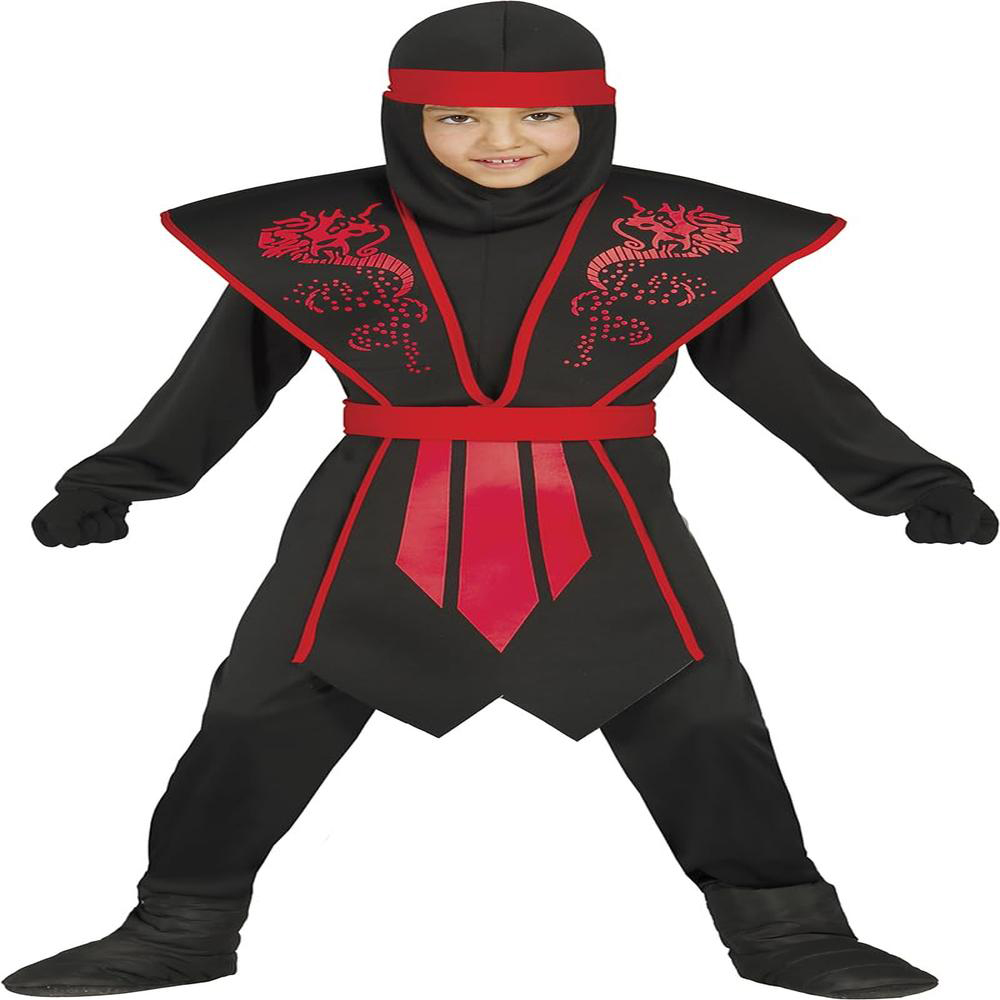 Fiestas Guirca Ninja Shadow Black and Red Halloween Costume 10 to 12 Years Image 3