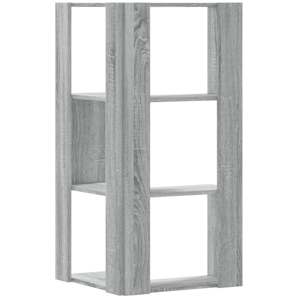 vidaXL 3 Shelf Grey Sonoma Corner Bookcase Image 3