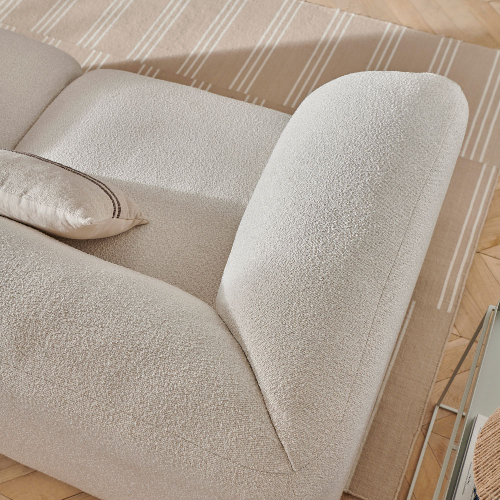 Harlow 2 Seater Cream Boucle Fabric Sofa Image 4