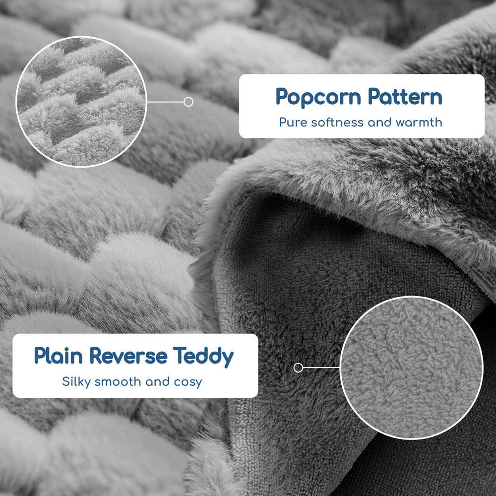 Velosso Single Silver Chunky Popcorn Duvet Set Image 3
