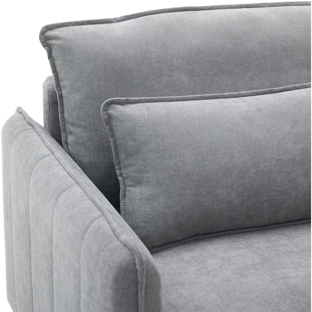 Living and Home Dark Grey Chenille Sofa Chair Image 4