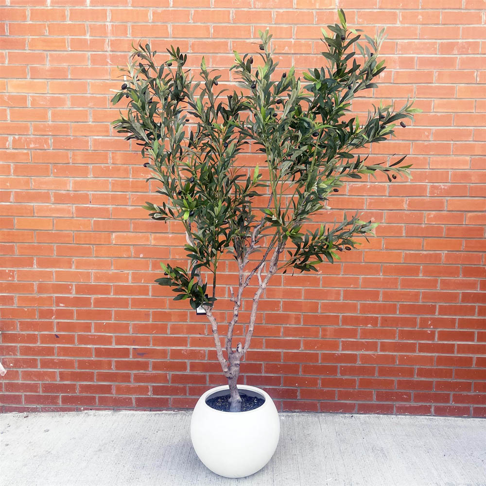Leaf Artificial Olive Tree in Pot 7ft Image 2