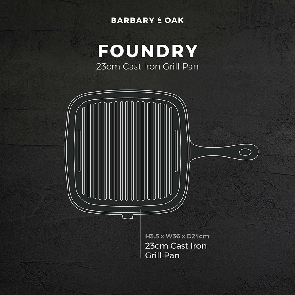 Barbary and Oak 23cm Blue Cast Iron Grill Pan Image 8