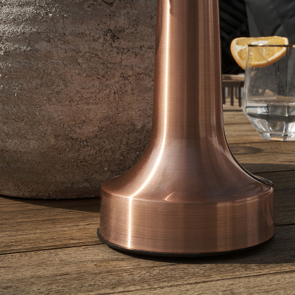 ValueLights Troy Copper LED Garden Table Lamp Image 4