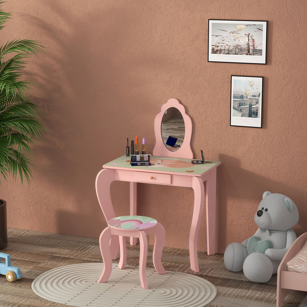 Playful Haven Pink Kids Dressing Table Set Image 3