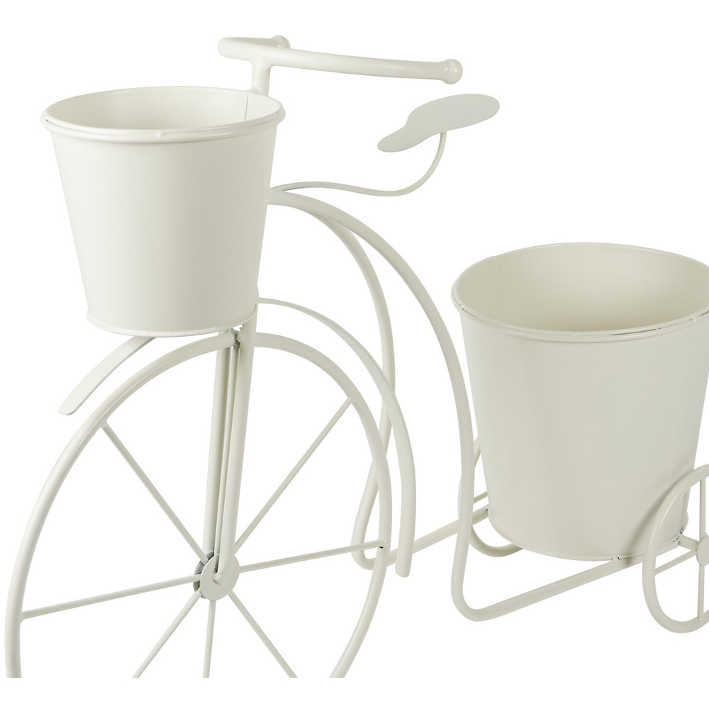 White Bicycle Flower Planter - White Image 5