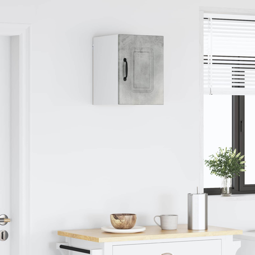 vidaXL Kalmar Single Door Concrete Grey Wall Mounted Kitchen Cabinet Image 9