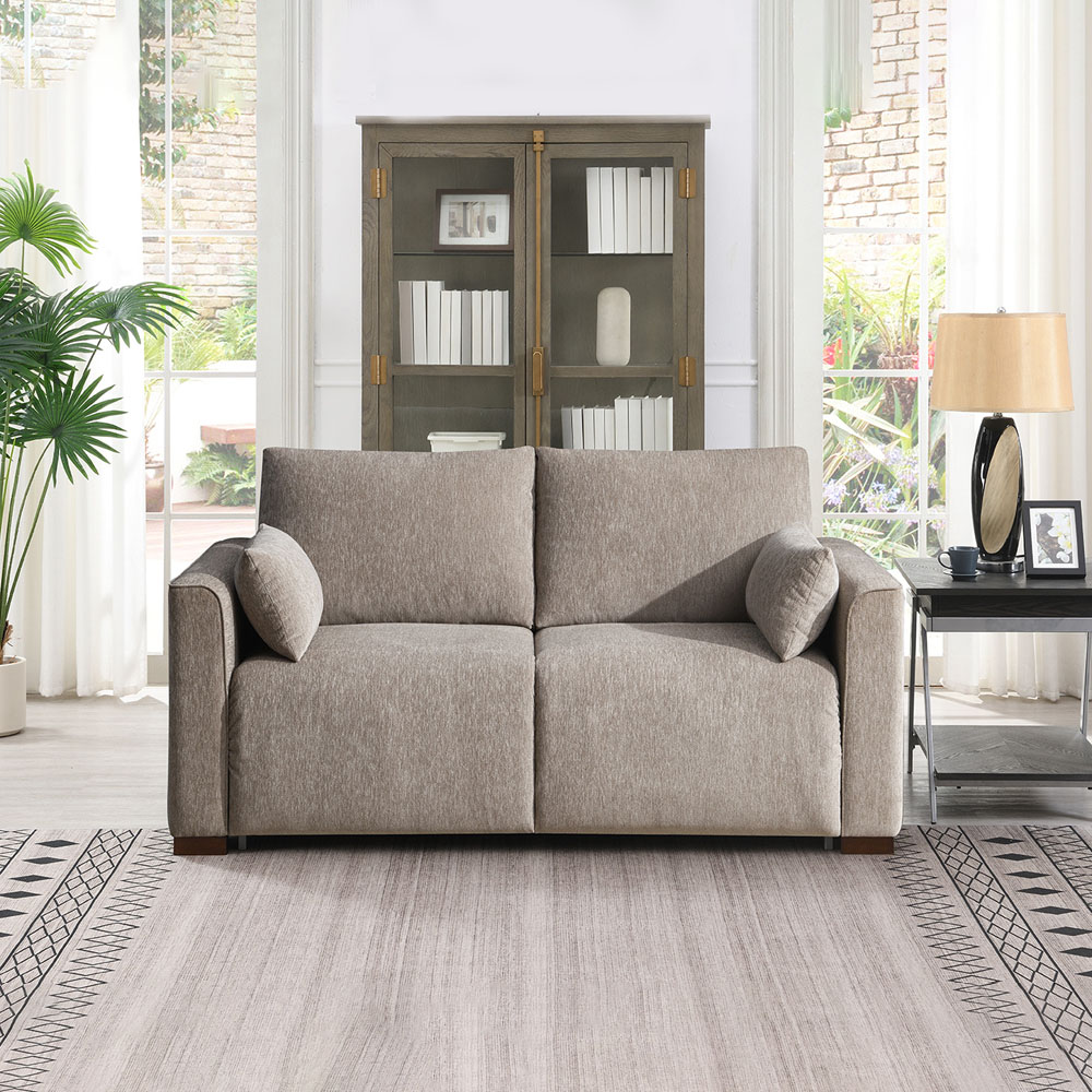 Rockaway 2 Seater Stone Full Foam Sofa Bed Image 3