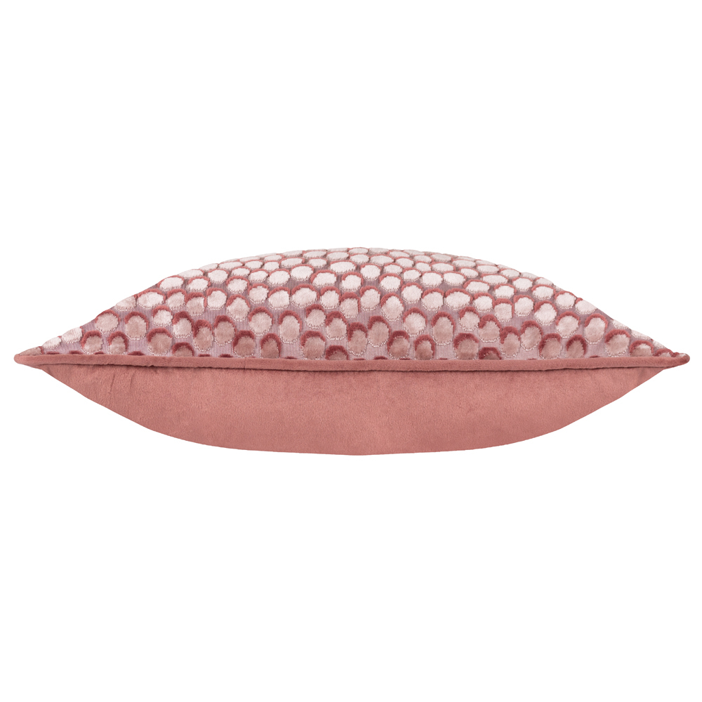 Hoem Lanzo Plaster Pink Cut Velvet Piped Cushion Image 5