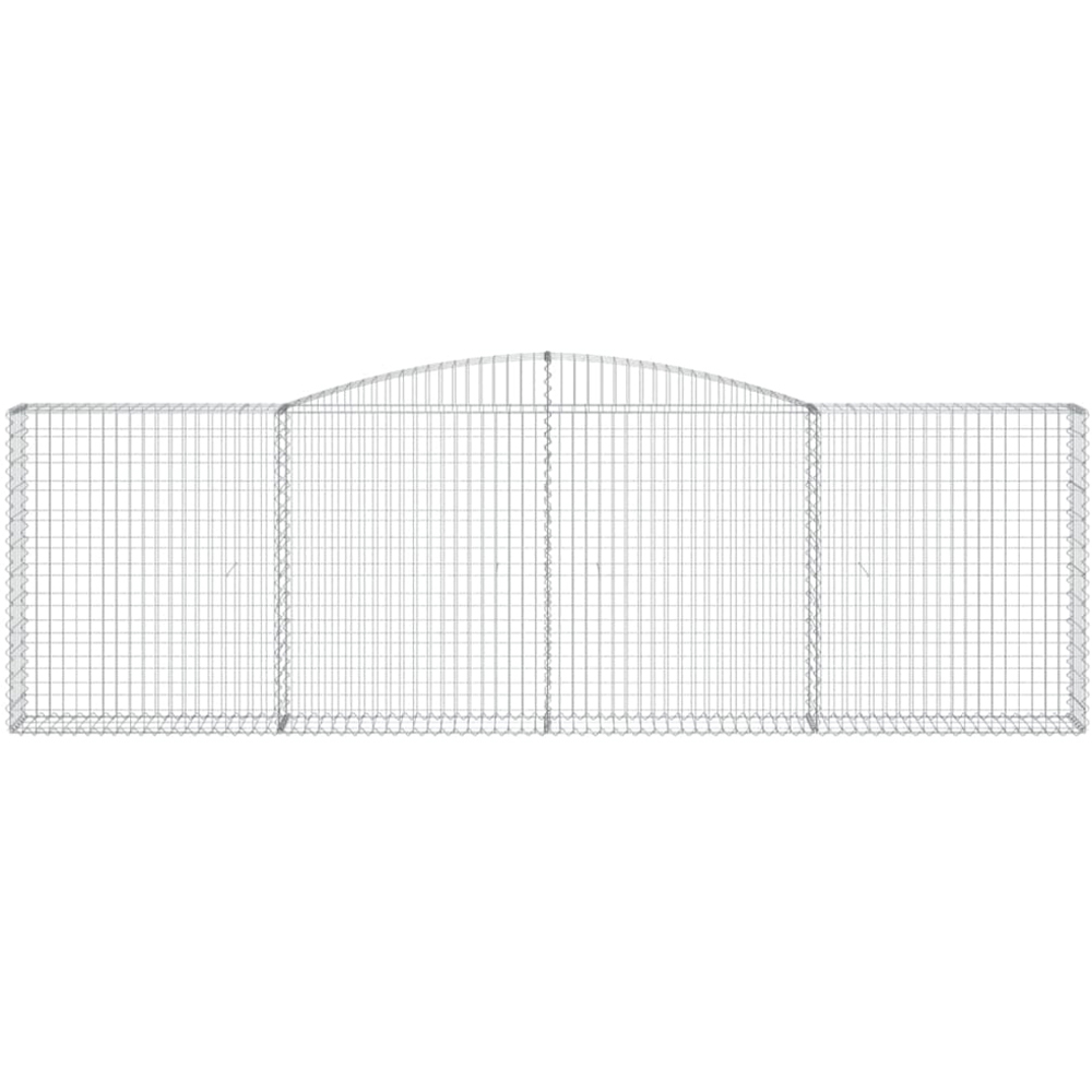 vidaXL Silver Galvanised Iron Arched Gabion Basket 400 x 30 x 120/140cm 2 Pack Image 2