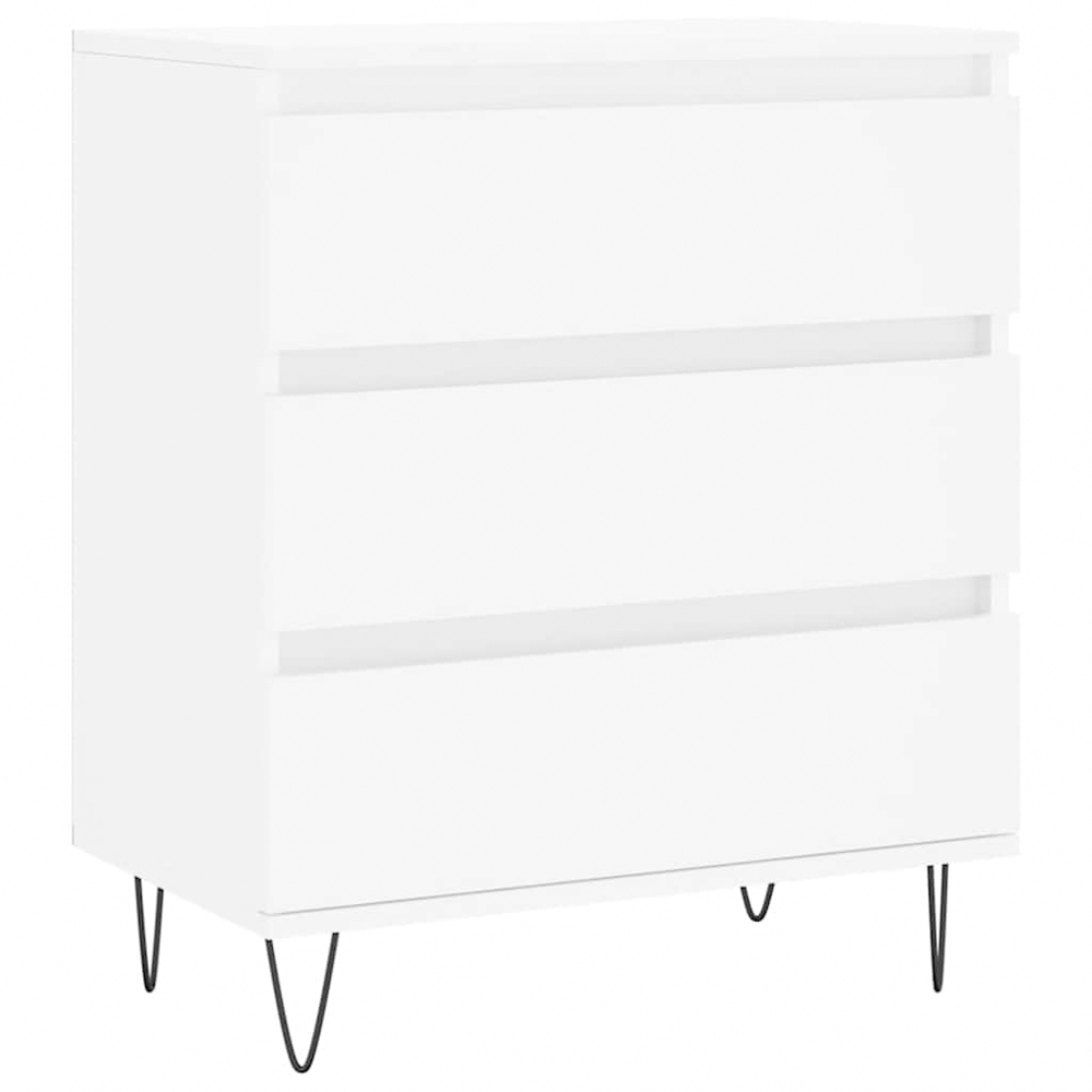 vidaXL 3 Drawer White Sideboard Image 2