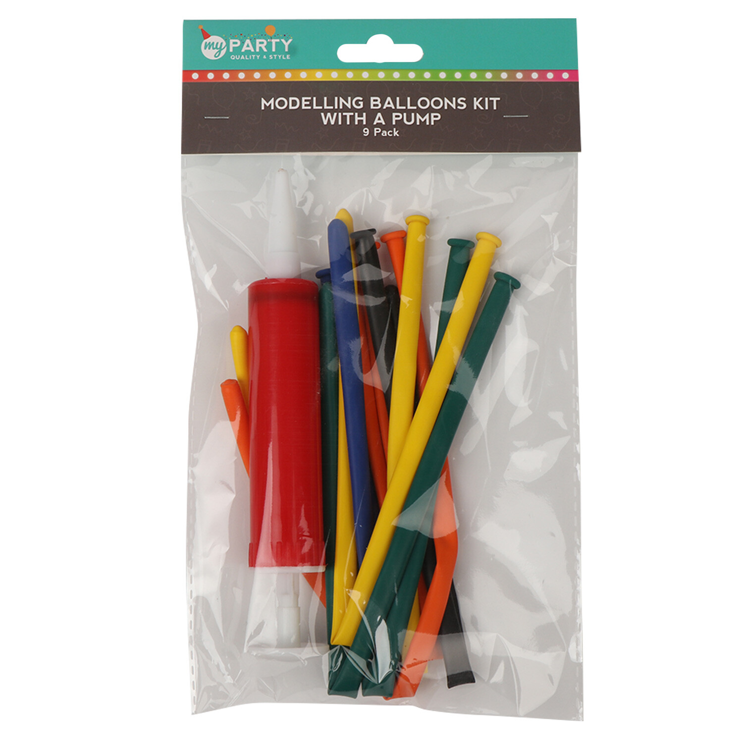 My Party Pack of Modelling Balloons with Air Pump - 9 Image