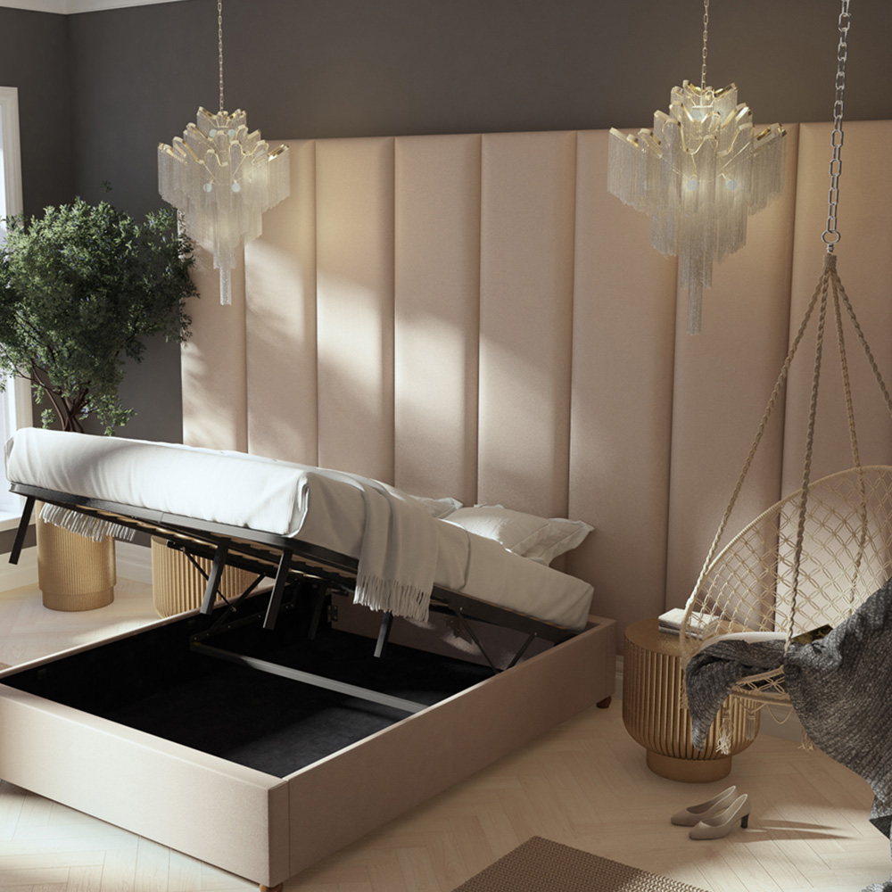 Aspire Furniture Llewelyn-Bowen Luxury Off White Eire Linen Wall Mounted Headboard 45cm Image 8