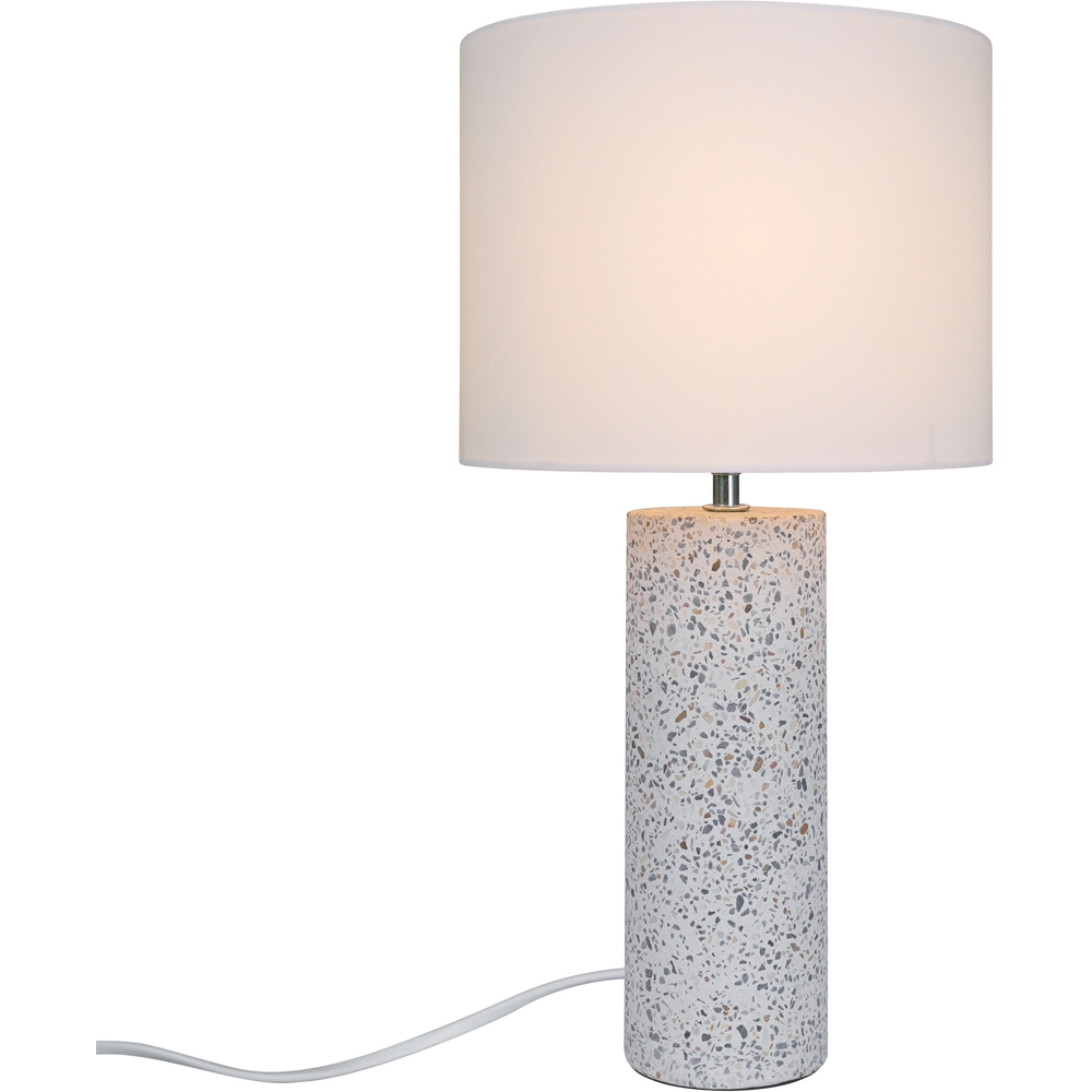 Nordlux Antiga White Fabric Shade Terrazzo Table Lamp Image 3