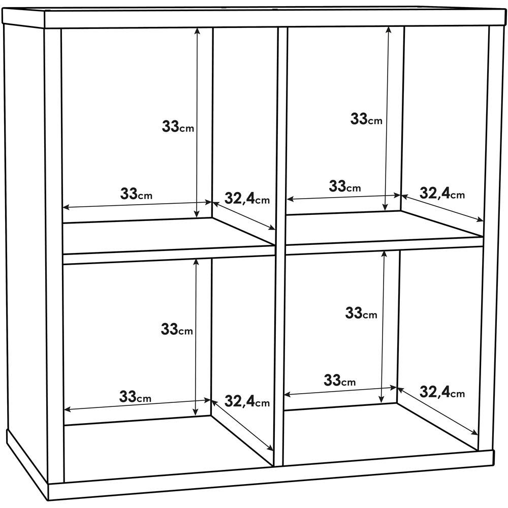 Florence Mauro 4 Cube Sonoma Oak Bookshelf Image 7