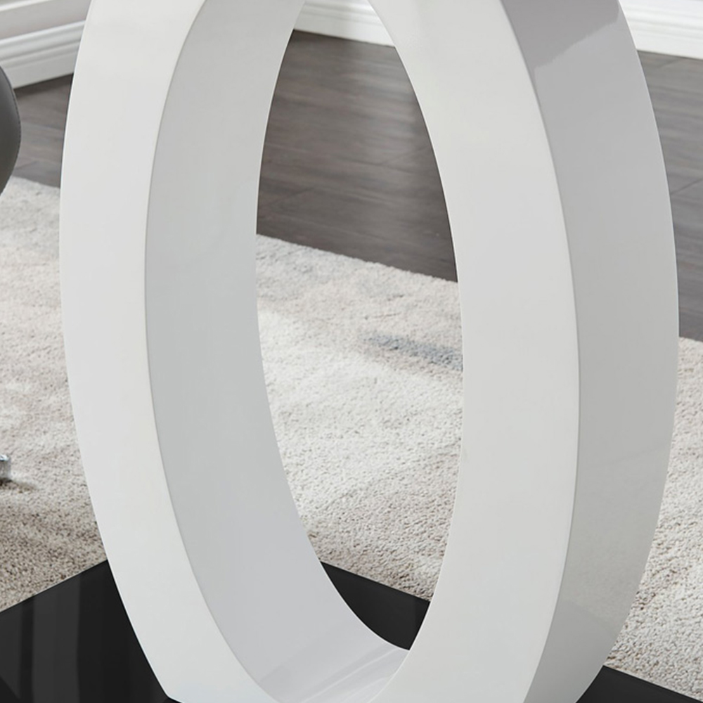 Furniturebox Lucia Valera 6 Seater Square Dining Set Black Gloss and Grey Image 6