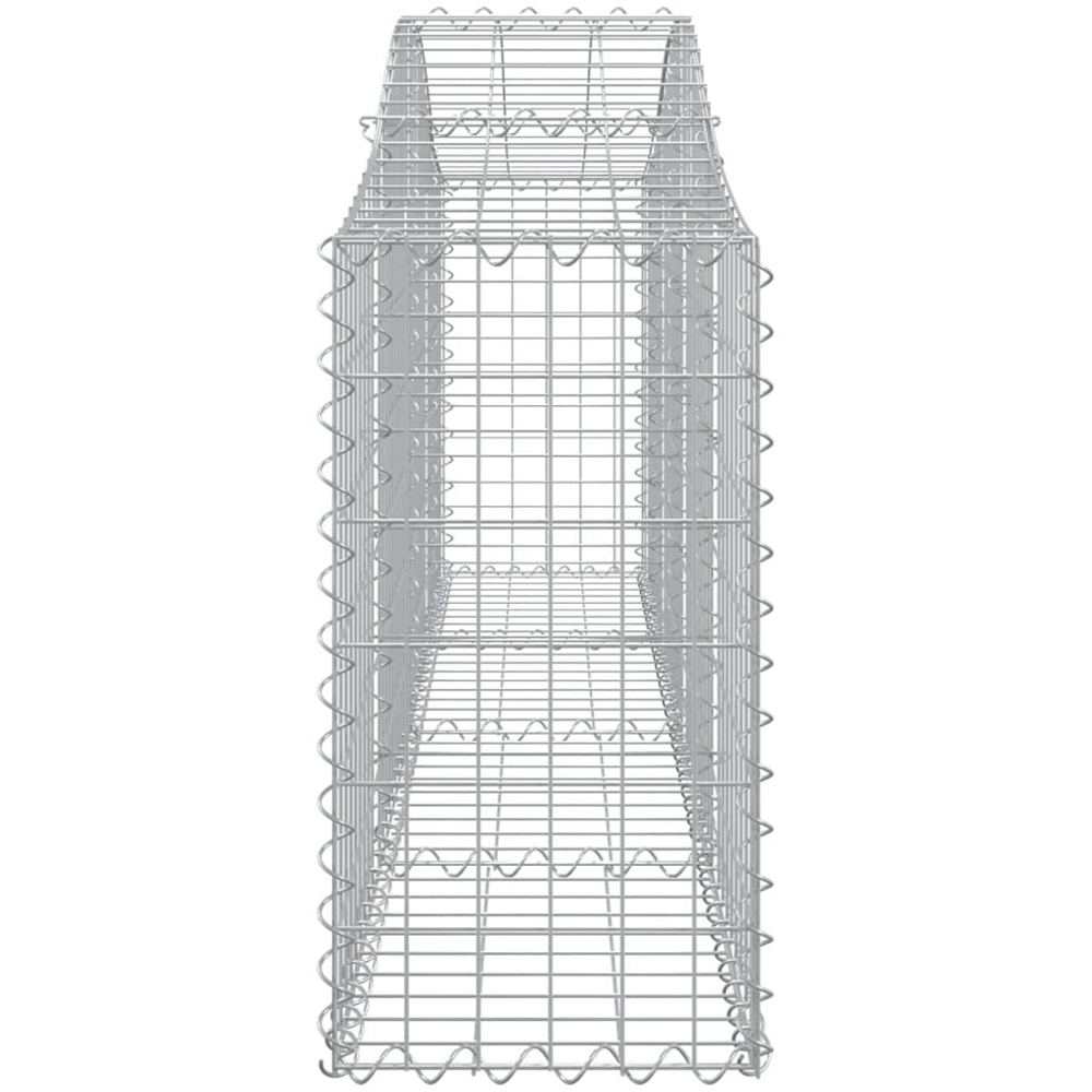 vidaXL Silver Galvanised Iron Arched Gabion Basket 200 x 30 x 60/80cm Image 3