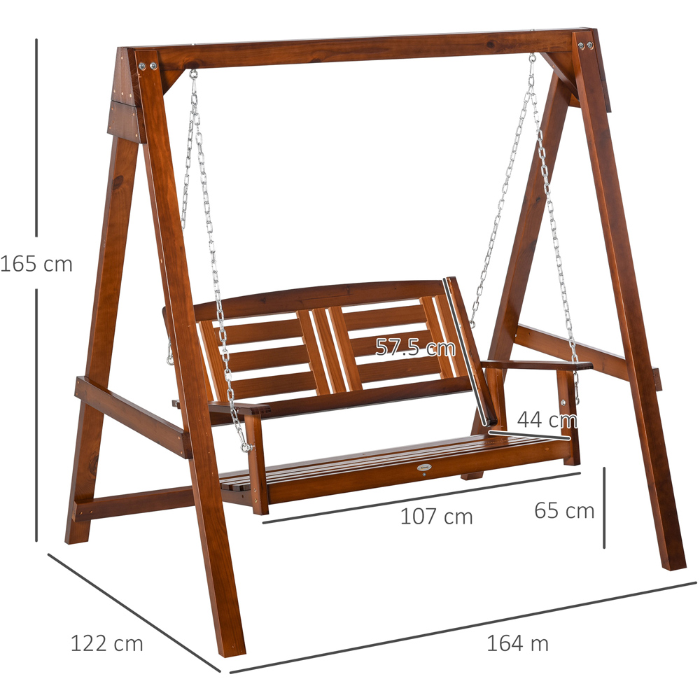 Outsunny 2 Seater Wooden Swing Chair Image 9