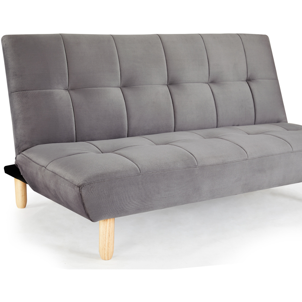 Home Detail Morgan Double Sleeper Grey Velvet Sofa Bed with Chaise Image 5