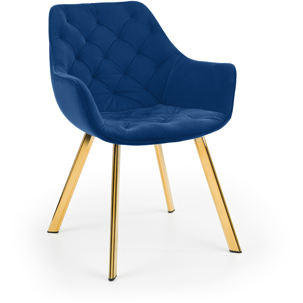 Julian Bowen Lorenzo Set of 2 Blue Dining Chairs Image 3