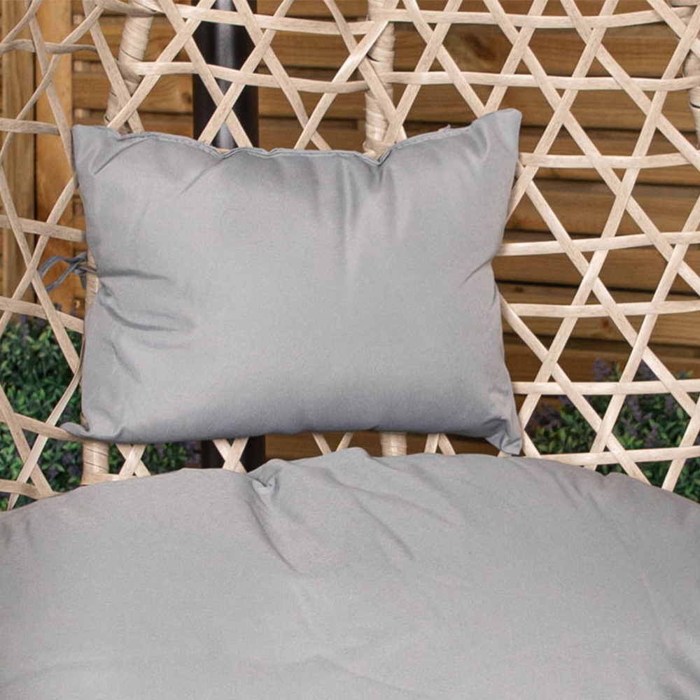 Samuel Alexander Cool Grey Hanging Egg Chair with Waterproof Cover Image 7