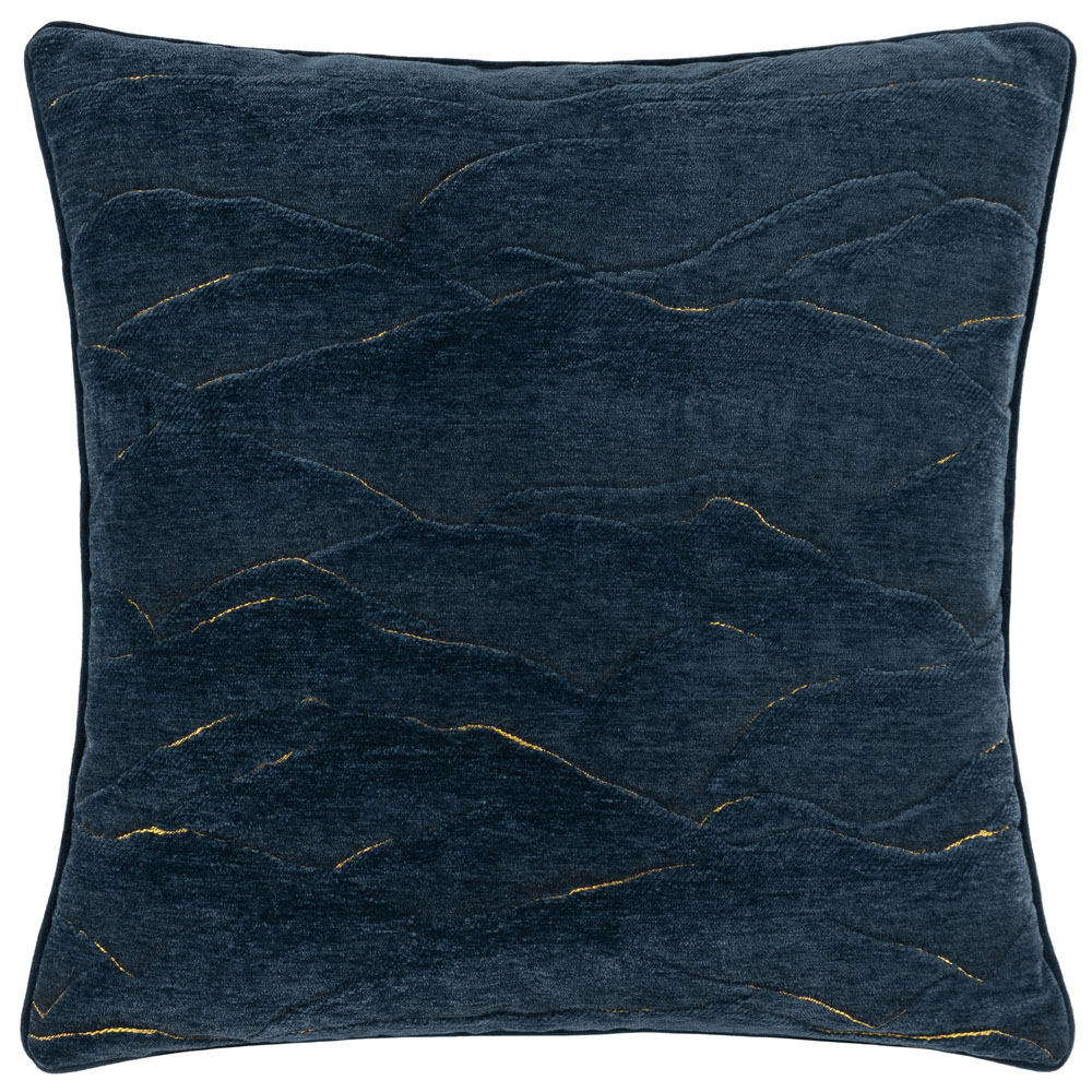 Paoletti Stratus Navy Jacquard Cushion Image 1