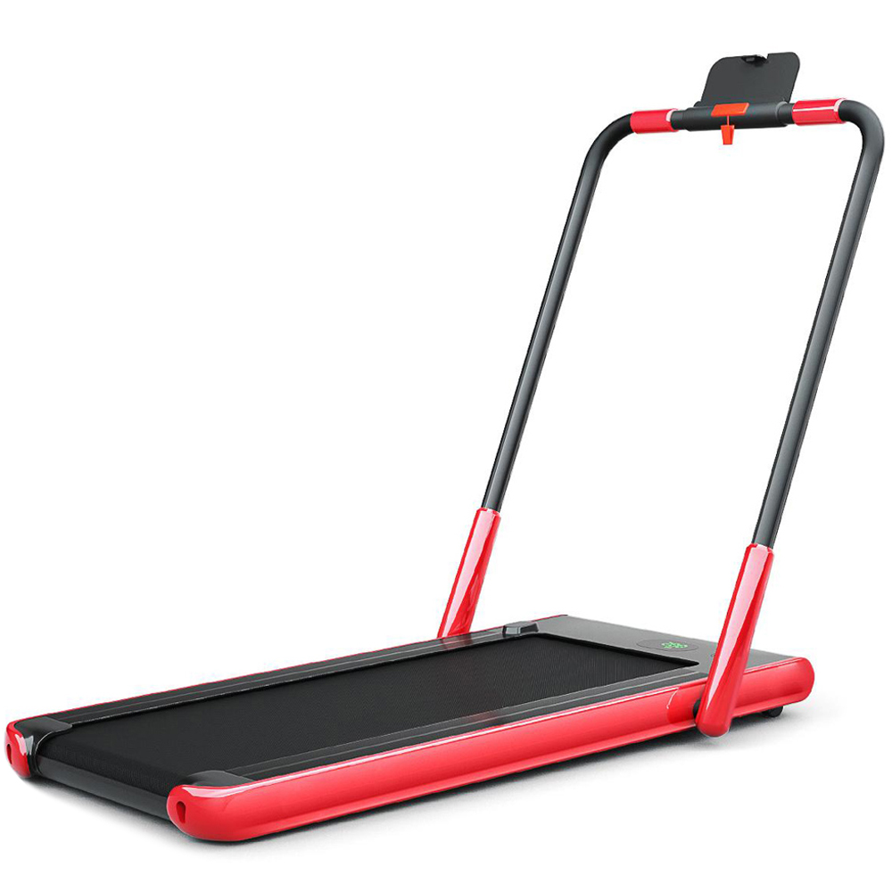 Costway Red Folding Treadmill with LED Display Bluetooth Speaker Image 1