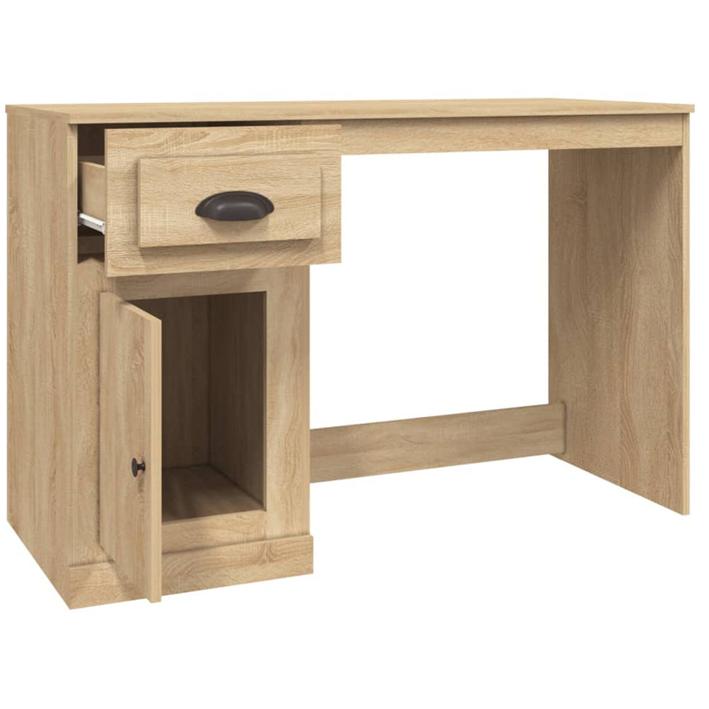 vidaXL Single Door Single Drawer Study Desk Sonoma Oak Image 6