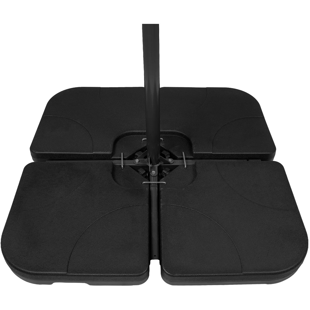 MonsterShop Set of 4 Black Square Cantilever Parasol Base Image 3