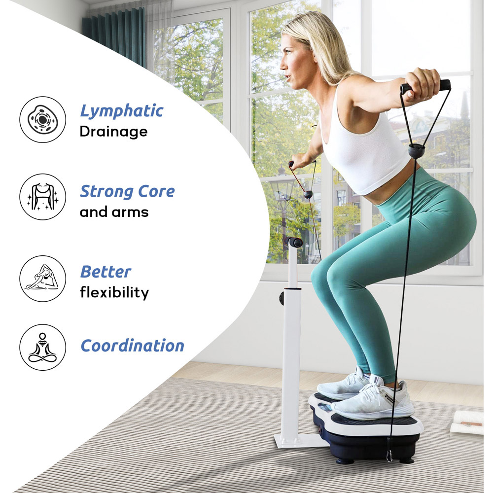 Rattrix White Vibration Platform with Adjustable Handles Image 3