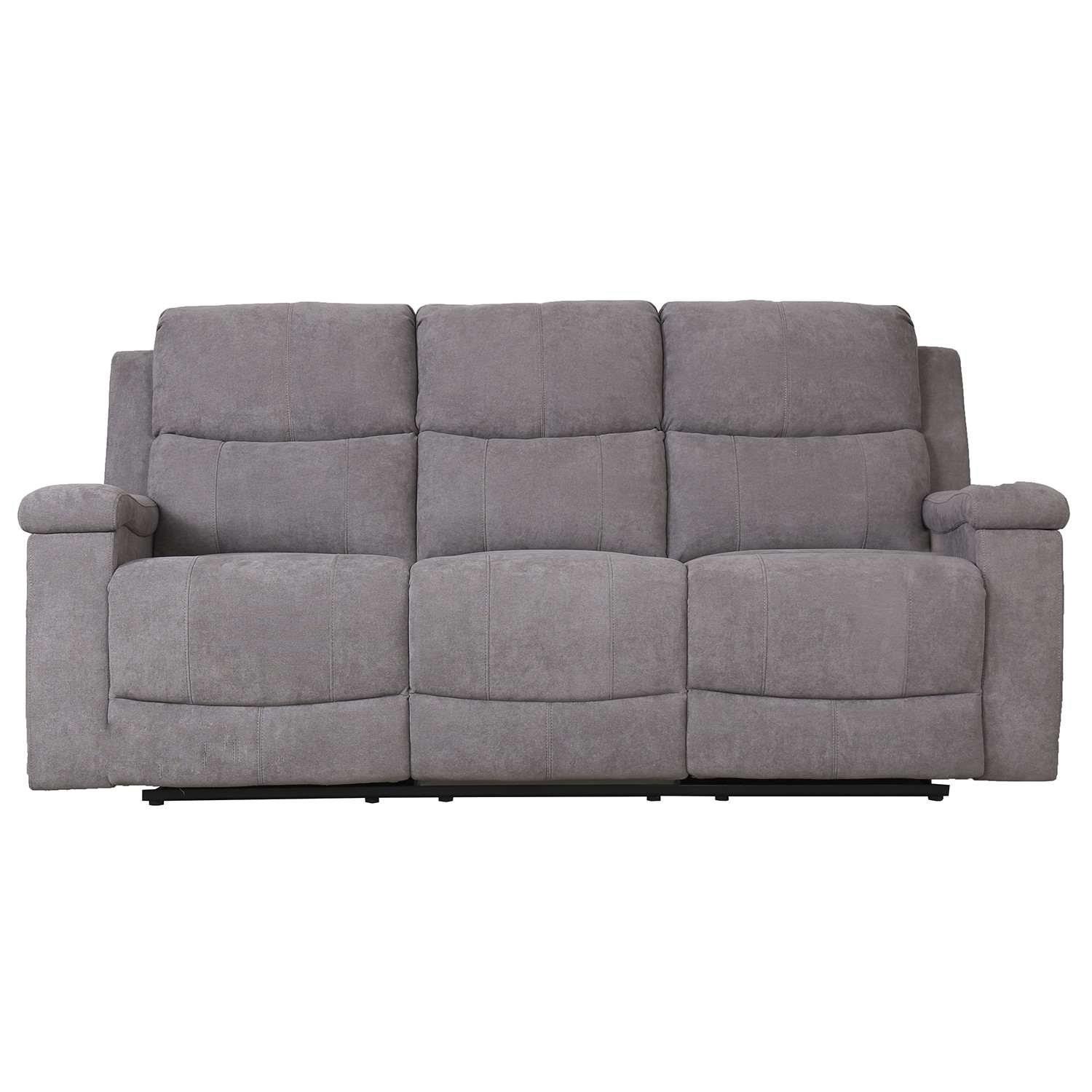 Ledbury 3 Seater Grey Fabric Manual Recliner Sofa Image 3