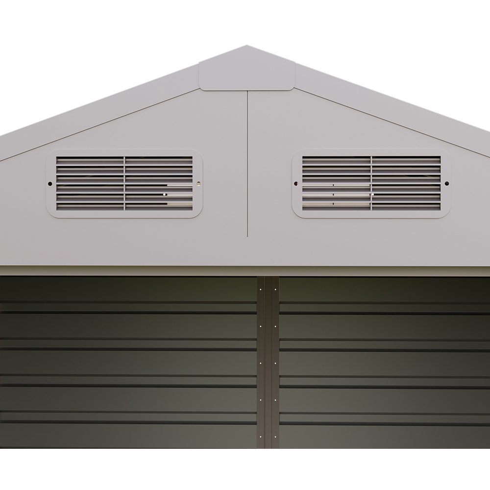 Living and Home 6 x 4ft Anthracite and White Metal Apex Garden Tool Storage Shed Image 5