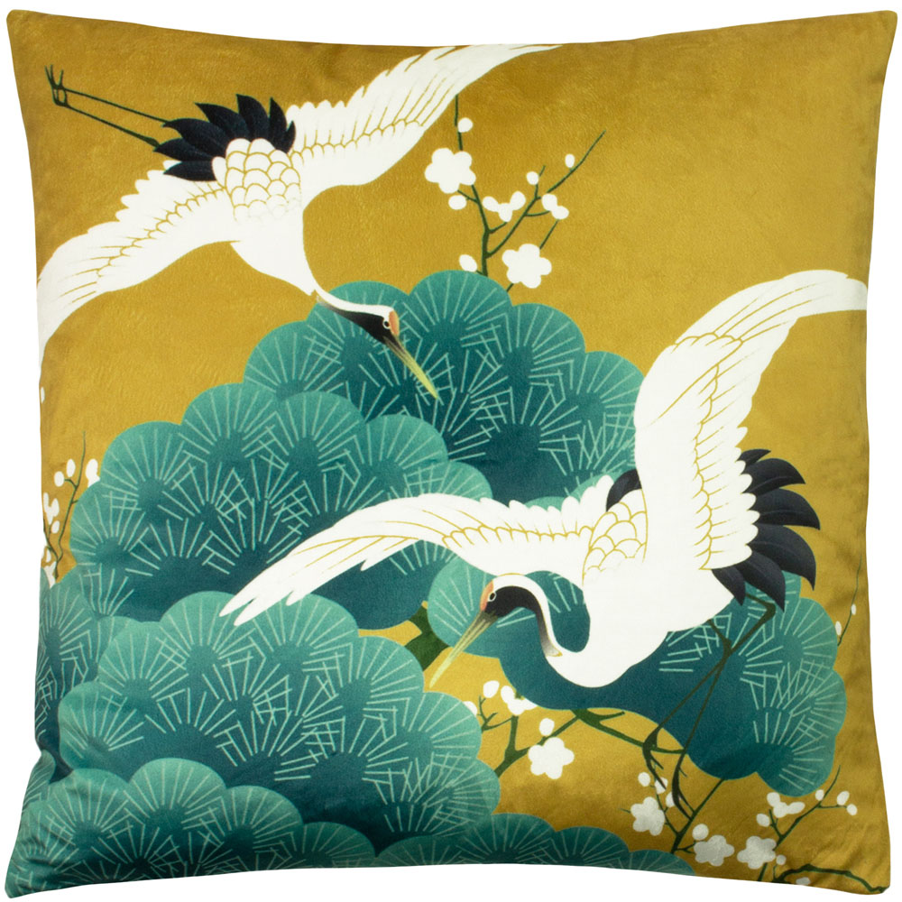 Paoletti Kensho Gold Printed Cushion Image 1