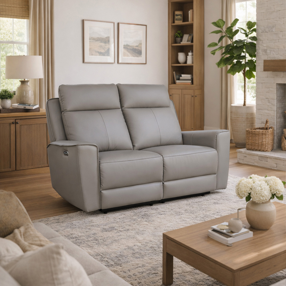 Aspire Elmhurst 2 Seater Elephant Leather Power Recliner Sofa with USB and USB-C Charging Image 8