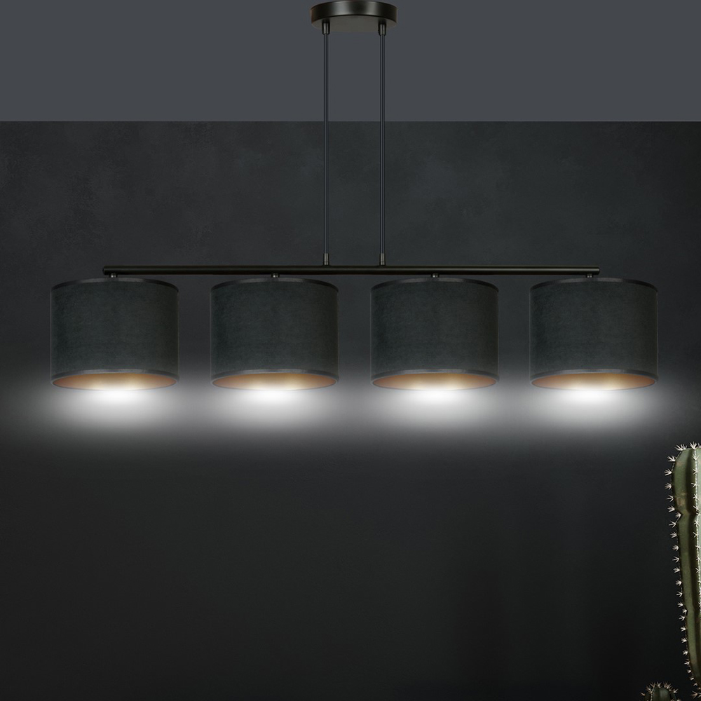 Emibig Hilde 4 Light Black E27 Ceiling Pendant Light Image 7