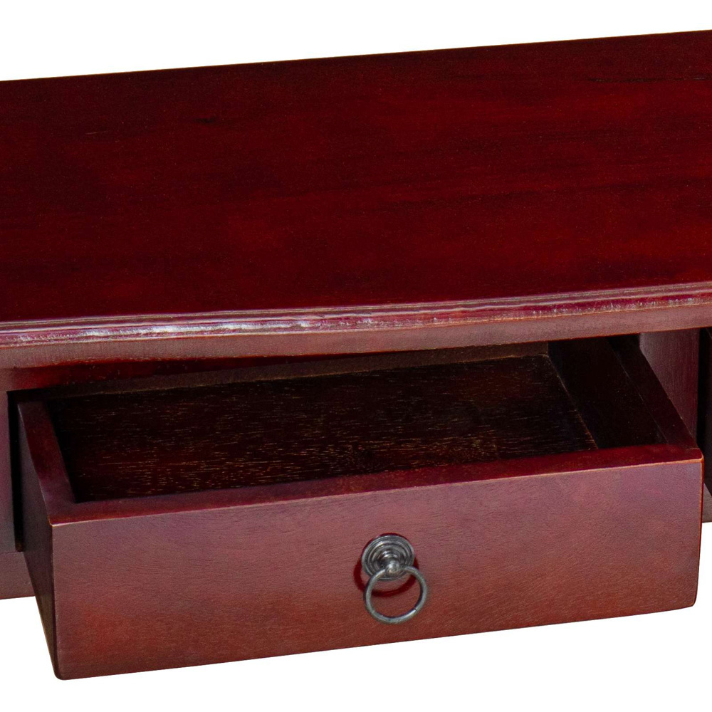 vidaXL 6 Drawer Single Shelf Brown Solid Mahogany Wood Console Table Image 7